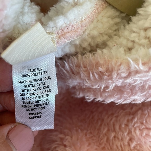 Tucker + Tate Reversible Shearling Hoodie Jacket Baby Girl 24 month Pink/White - Picture 5 of 9
